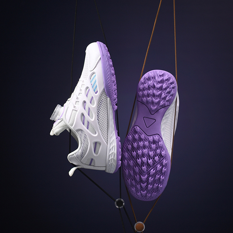 Cross-Border 2025 New Model Boys' and Girls' Soccer Shoes with Studs, Student Rotating Buckle Soccer Training Sneakers for Running