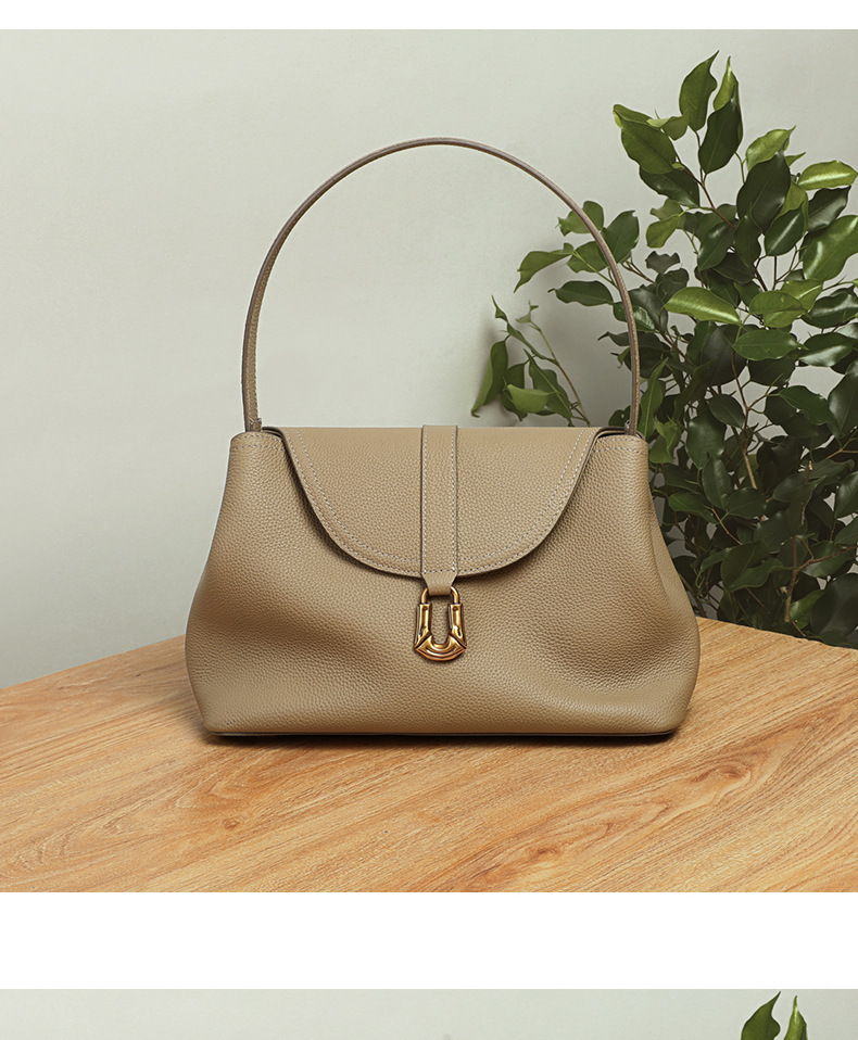 Túi xách nữ đeo chéo dây xích tote da mềm dung tích lớn — trắng, đen, màu xám, Lời bài hát: Grey (Public Version) chi tiết 11