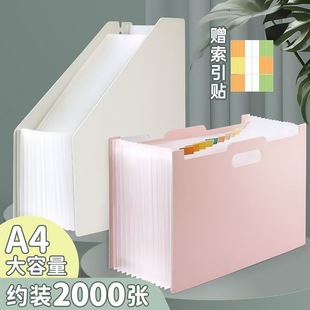 A4 Satchel Accordion Bag 13-Grids Test Paper Storage Multi-Layer Folder Junior and High School Test Paper Holder Desktop Vertical File Box