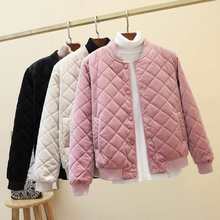 冬季新款棉衣女士学生韩版棒球服羽绒棉服短款轻薄金丝绒小外套潮