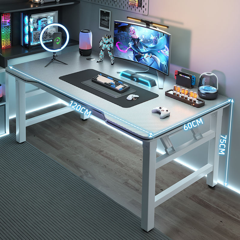 Foldable Desktop Carbon Fiber Computer Desk Gaming Table Home Gaming Bedroom Rental Room Simple Office Desk Writing Desk