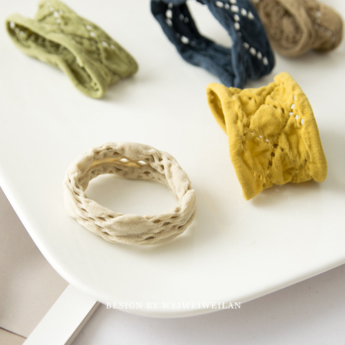Japanese new style hollow high elastic towel ring versatile basic hair tie does not hurt hair elegant and durable hair accessories