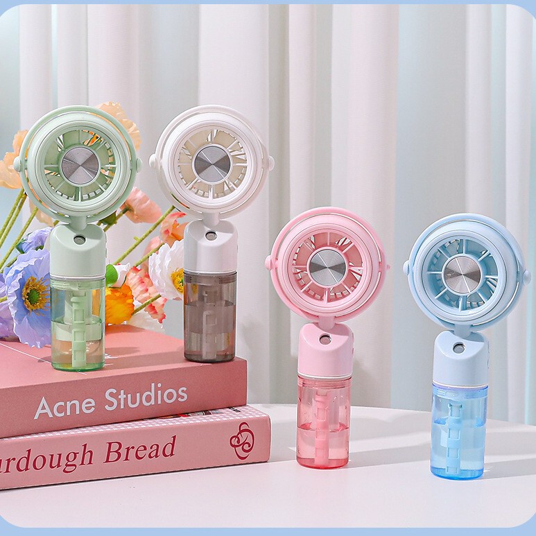 Cross-Border New Model Desktop Mini Fan for Hydration, Gift, Outdoor Portable USB Charging Handheld Spray Fan Cross-Border New Model Desktop Mini Fan for Hydration, Gift, Outdoor Portable USB Charging Handheld Spray Fan