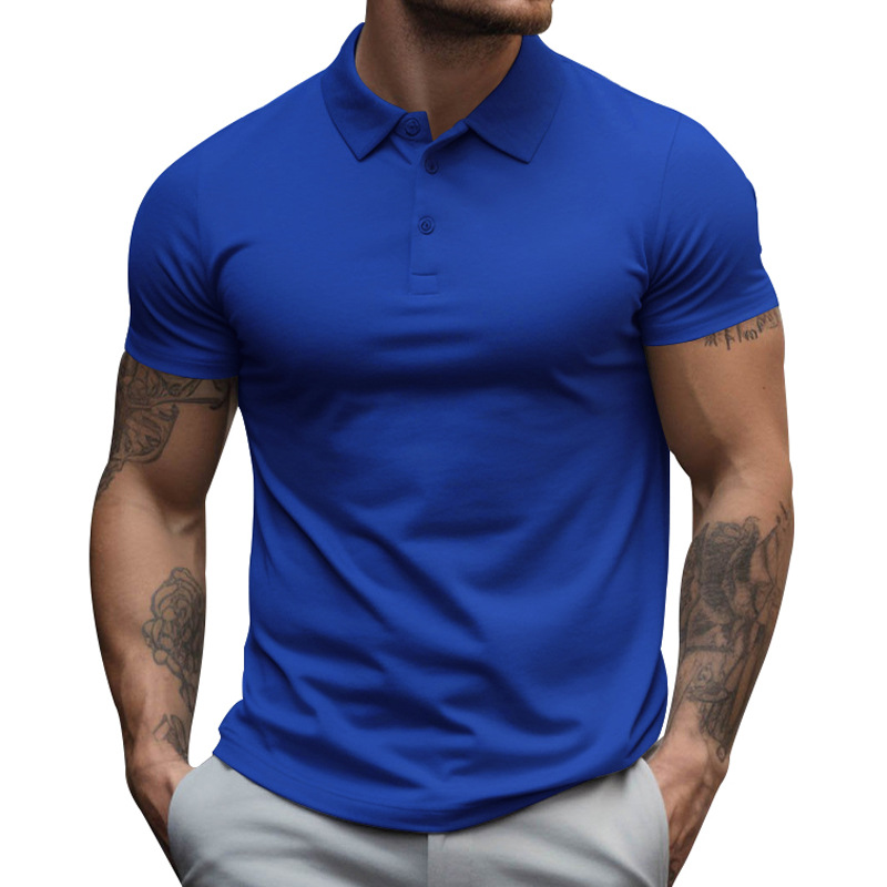 Camiseta de manga corta con cuello para hombre, estilo veraniego nuevo de Temu2026, talla grande holgada, color liso, tipo polo.