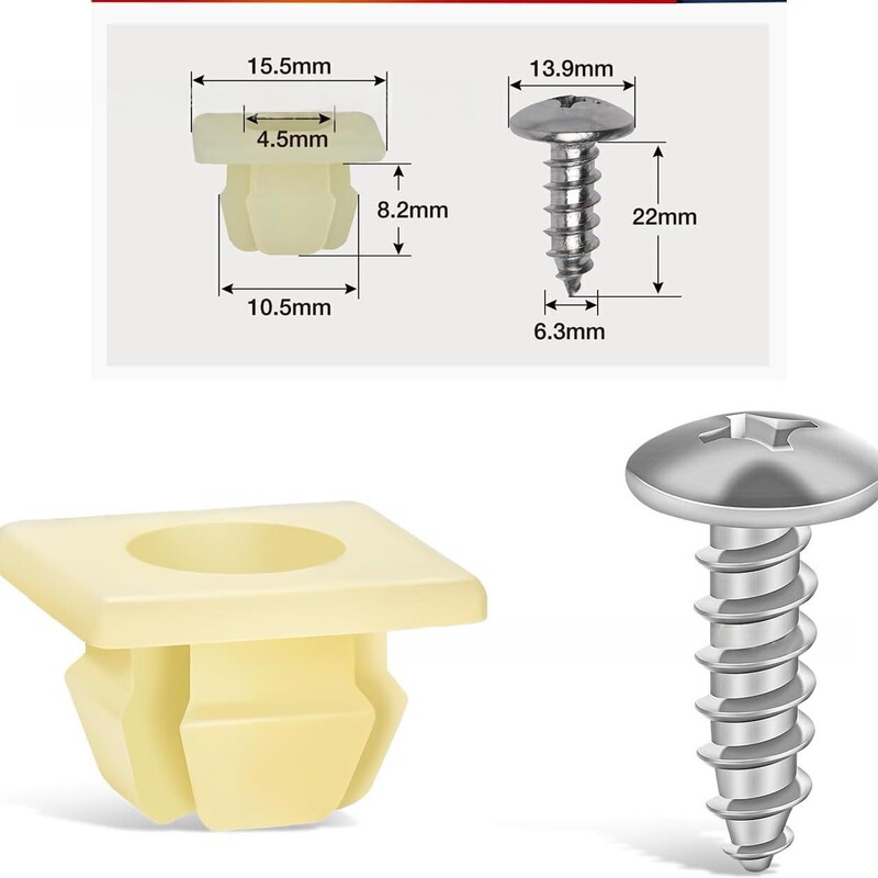 Suitable for Gm Chevrolet Buick Car License Plate Fixing Nut Clip Self-Tapping Screw Holder 3907444 Cross-Border Hot