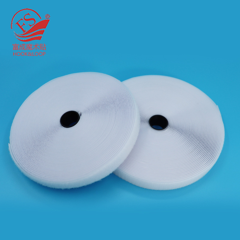 Suministro de velcro de nylon blanco y negro autoadhesivo hebilla de hija sin pegamento de bordado unilateral accesorios de costura de prendas de vestir cinta adhesiva