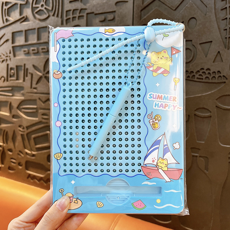 创意卡通动物大号286珠磁吸钢珠画板钥匙扣趣味解压学生玩具挂件|undefined