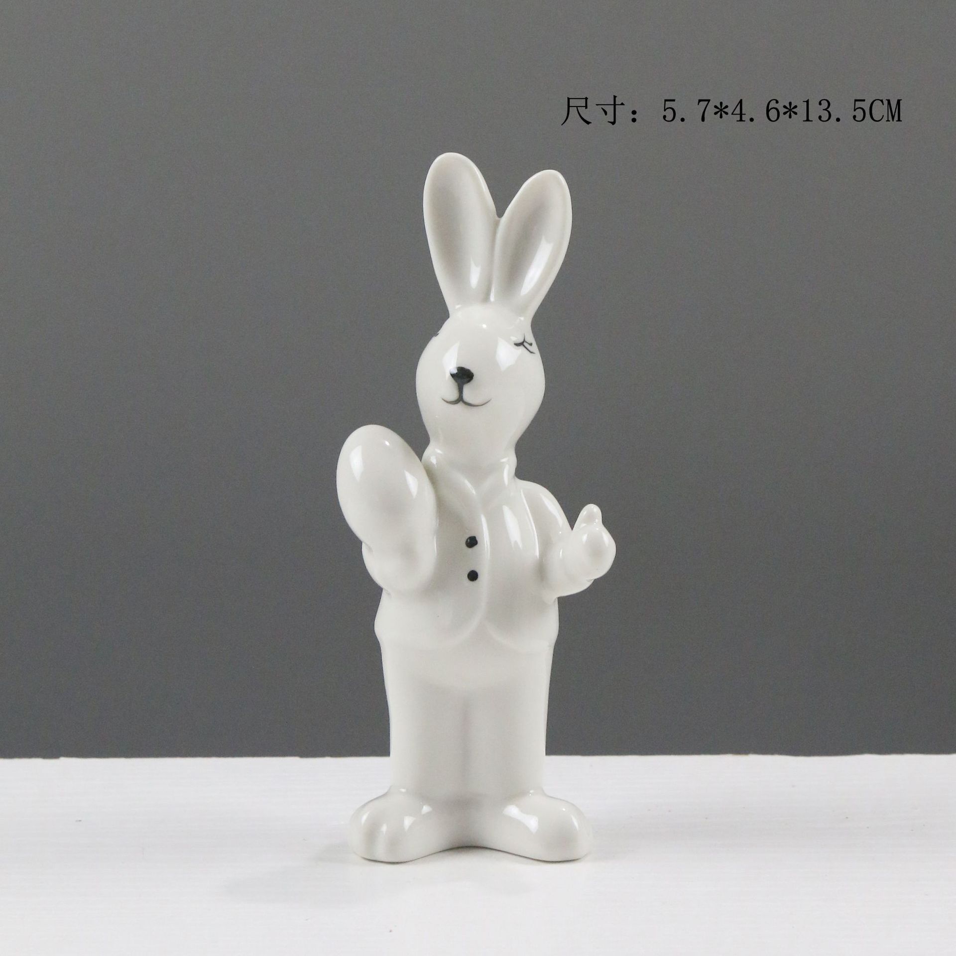 Animal abstracto nórdico decoración artesanía de cerámica minimalista moda moderna creativa decoración suave conejo comercio exterior al por mayor