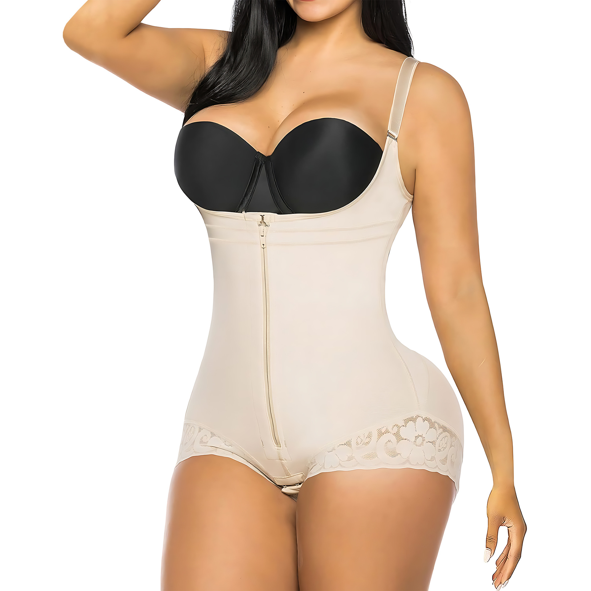 2025 Nuevo corsé adelgazante push-up de malla europea y americana para mujer, ropa íntima moldeadora de cuerpo de una pieza que cubre las nalgas