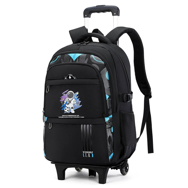 Black suitcase on wheels
