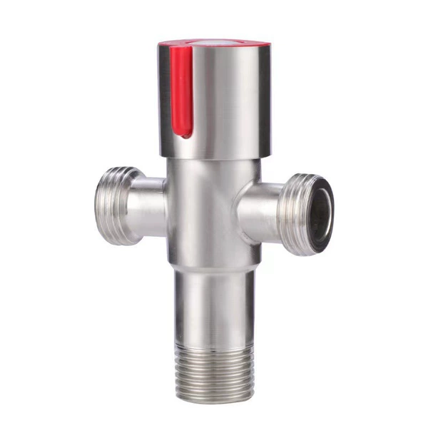 J type red wheel angle valve double outlet