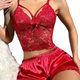Europe and the United States cross-border new wish Amazon suspenders lace vest top lace shorts pajamas suit
