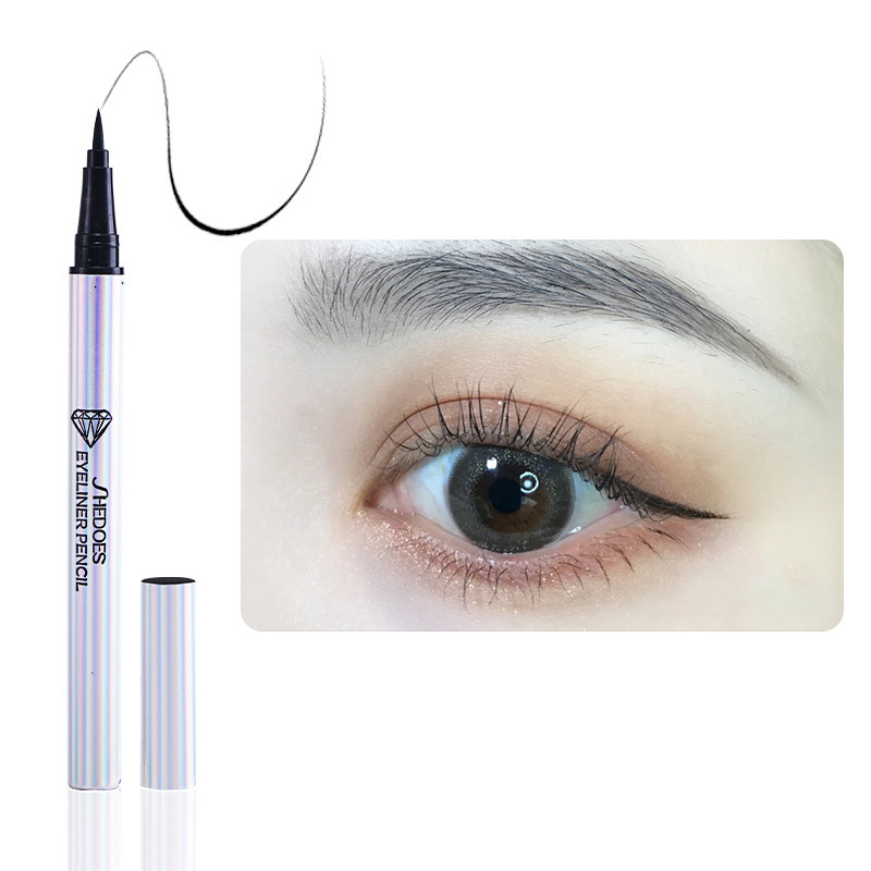 Shedoes, agua suave, un trazo de formación, no decoloración, no desvanecimiento, impermeable a prueba de agua, perlas de agitación de diamante, delineador de ojos negros. image 6