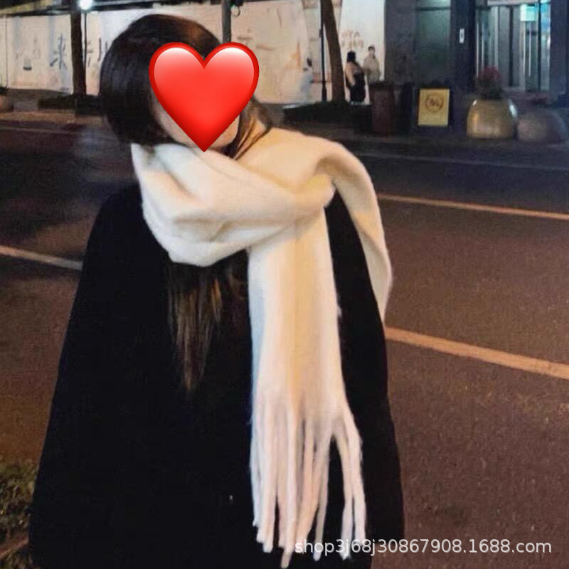 一桐同款克莱因蓝围巾女款冬季2025新款秋冬氛围感蓝色羊绒围脖|undefined