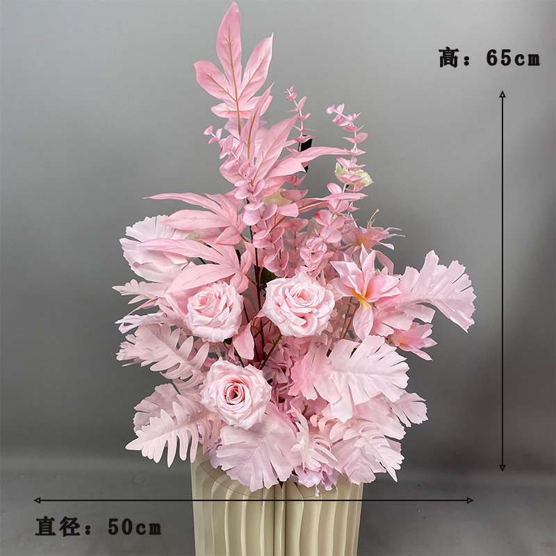 新款婚庆装饰地排花婚礼花艺T台路引花花酒店迎宾排花艺|undefined