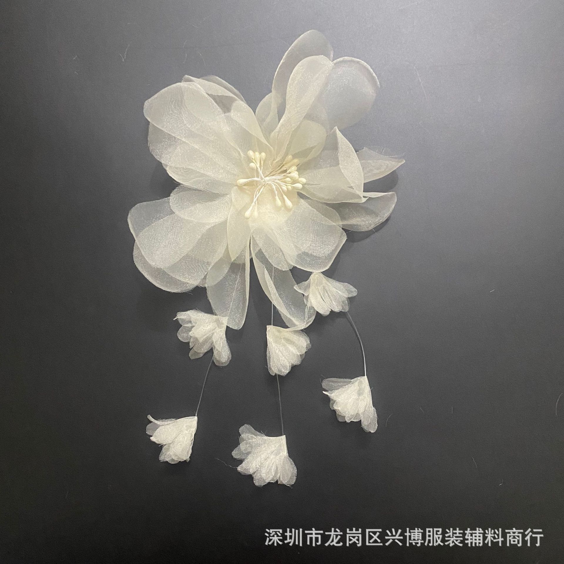 Encaje de organza tridimensional bricolaje percha flor tridimensional flor hecha a mano moda ropa para Niños Accesorios flor decorativa