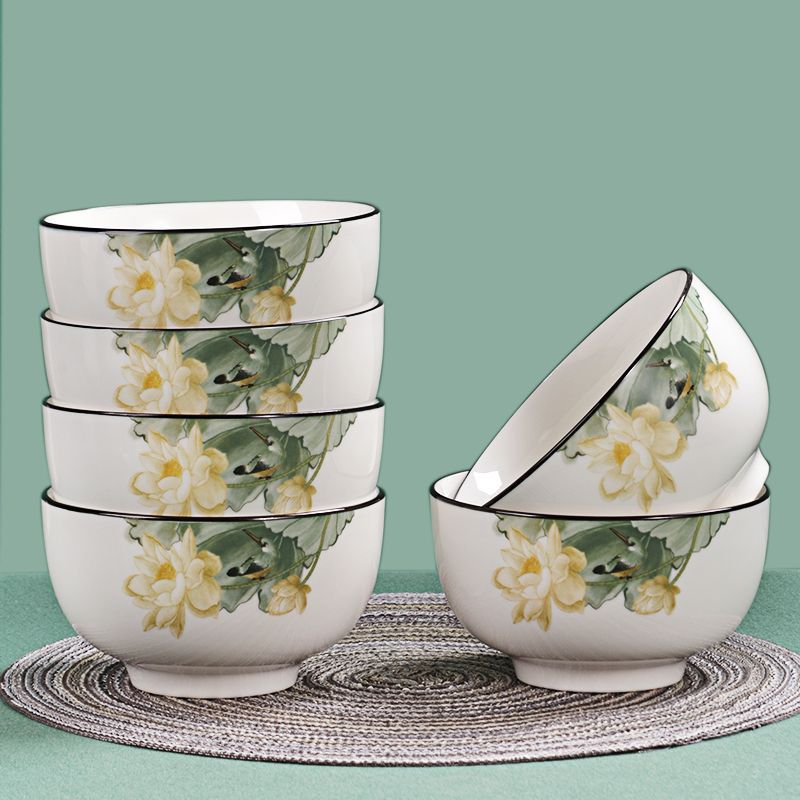 tazón de arroz de cerámica tazón de arroz esmaltado de color nuevo tazón de arroz de estilo chino tazón de fideos de espesamiento tazón de arroz tazón de sopa porcelana Sensheng