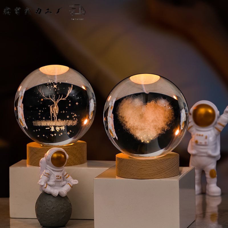 Glowing Crystal Ball Ornaments, Bedroom Desktop Night Light Decorations, Couple Student Gifts, Birthday Gifts for Besties