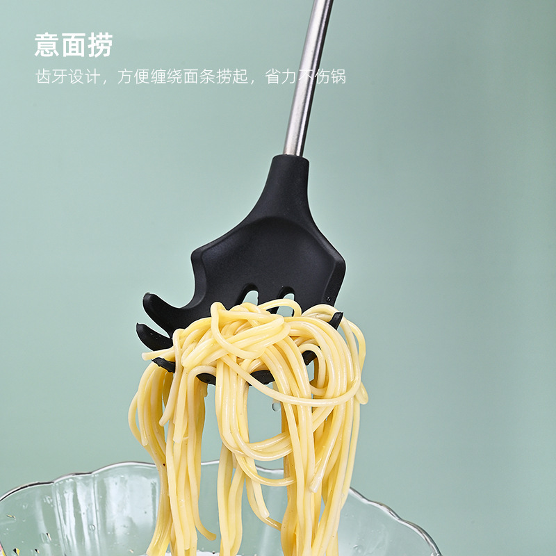 Fábrica de stock de acero inoxidable resistente a altas temperaturas, cocina doméstica, 6 conjuntos de silicona, cocina