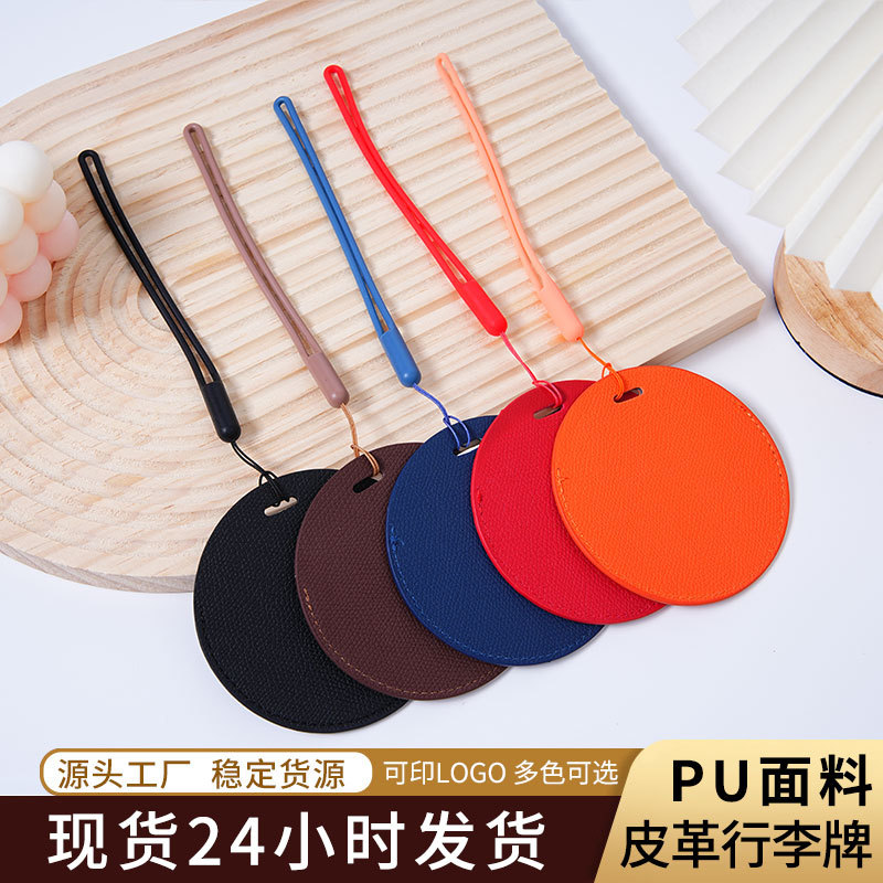 Luggage Tag Anti-Loss Hangtag Luggage Card Boarding Identification Information Card Pu Luggage Ten Leather Leather