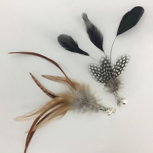 Starlight Cat Feather Wand with Bell, Cat Toy, Soft Turkey Feathers, Pet Supplies