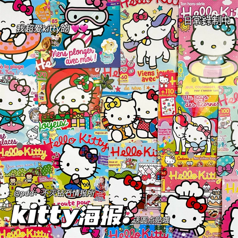 Hello Kitty, милый мультяшный журнал, постер, украшения для спальни для фотосессий