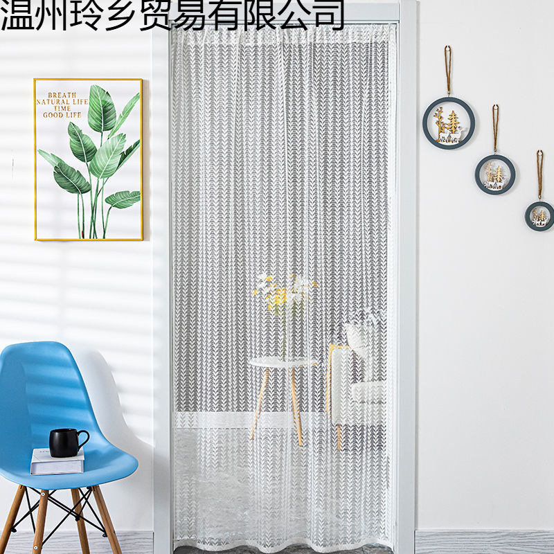 New Light Luxury Lace Door Curtain Full Curtain Anti-Mosquito Gauze Curtain Punch-Free Bedroom Home Bathroom Partition Curtain Decorative Curtain