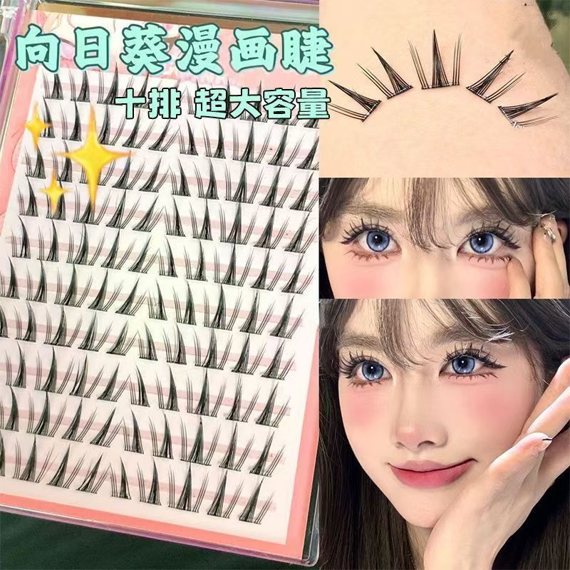 Chica mariposa sin pegamento Pestañas cómicas sin pegamento Chicas calientes asiáticas Pestañas Pestañas postizas naturales Simulación Girasol grueso