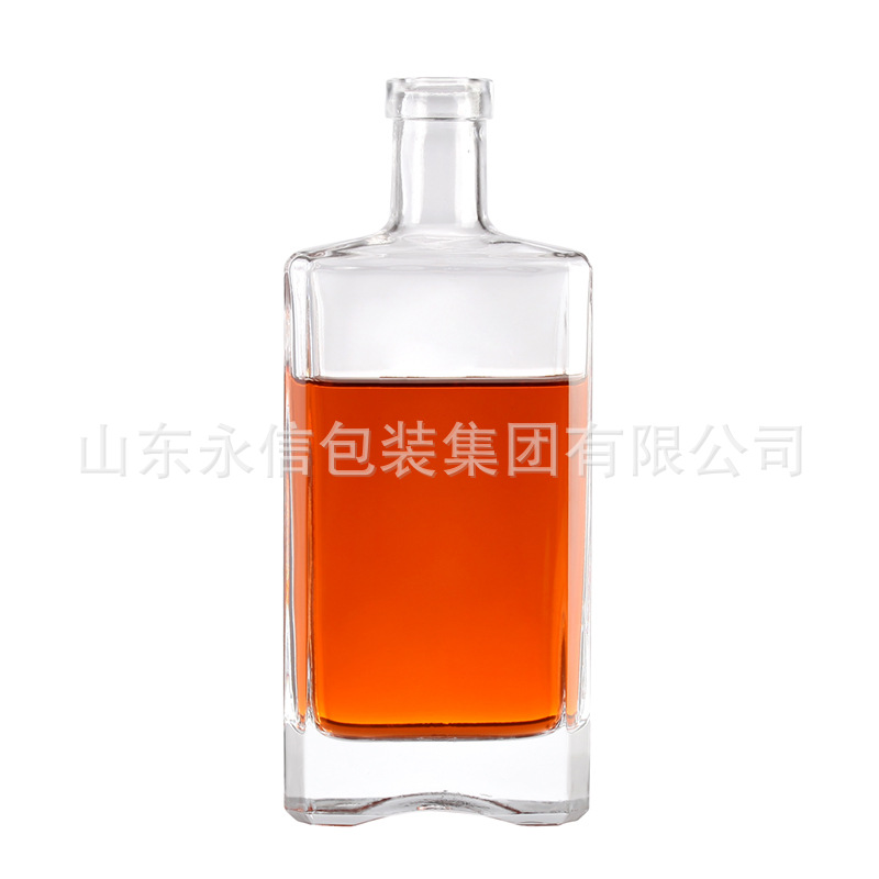 新款水晶玻璃威士忌洋酒瓶透明方形自酿果酒瓶自酿酒水分装空酒瓶