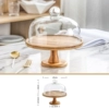10-inch bamboo cake stand + glass lid (☆☆☆