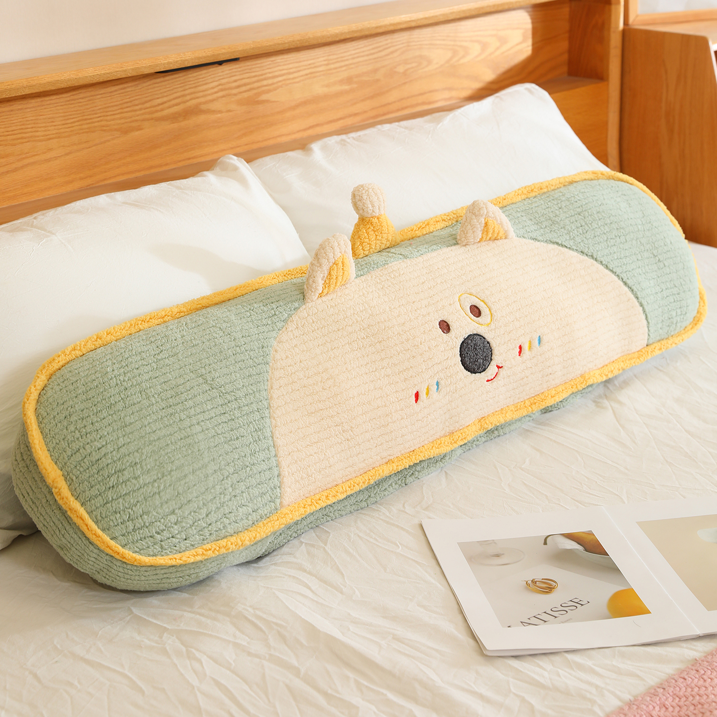 Círculos de dibujos animados almohada de brazo largo sofá cojín de dormitorio almohada de ocio dormitorio dormitorio de estudiantes dormir almohada de piernas