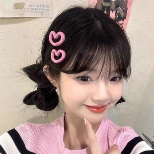 Cute love hollow hair clip 2025 new clip sweet and versatile bangs clip side hair clip bb clip hair clip card
