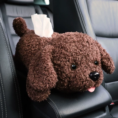 Box Armrest Box Hanging Creative: Car tissue box/set - teddy