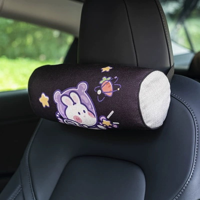 Car headrest a pair, Headrest - rabbit-astronaut-cylindrical-headrest-single