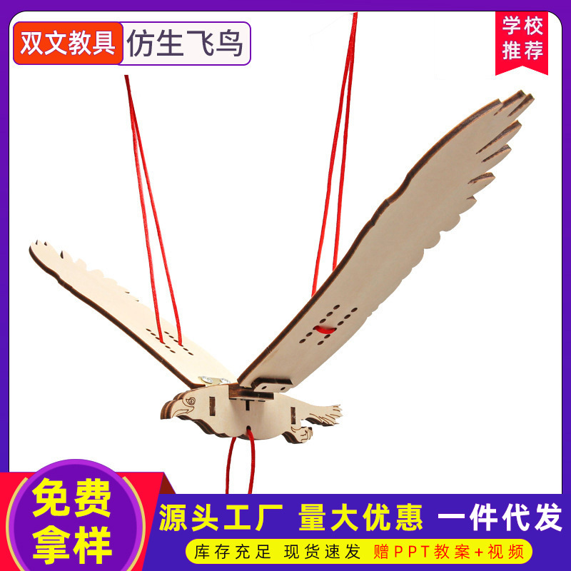 Los niños creativos hechos a mano tecnología educativa pequeña producción DIY Bionic Flying Bird STEM diversión invención experimento paquete de material