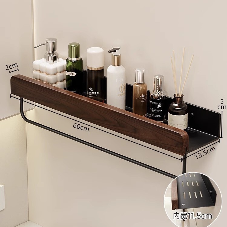 胡桃の木のトイレの物置棚の中古風は穴を開けないでください。|undefined