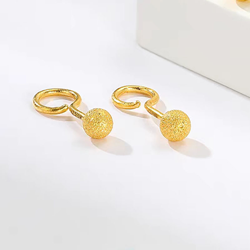 4mm 반투명 버블 스터드 귀걸이 한 쌍(약 0.72g)