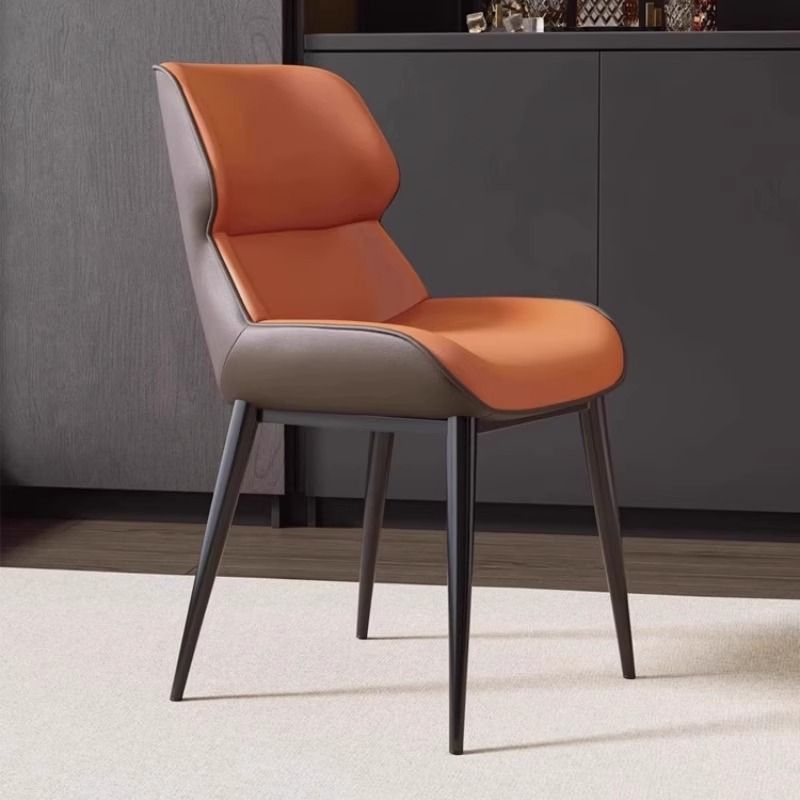 Dining Chair for Home Use, Modern Nordic Light Luxury, Simple Backrest Chair, Italian-Style Hotel Restaurant Creative Leather Chair, Dining Table Lecture Hall Chair