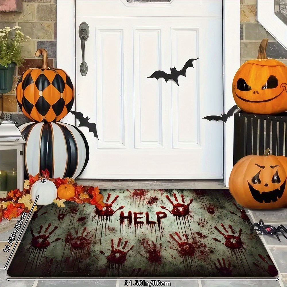 Transfronterizo temu diatomaceas barro absorción alfombra de suelo decoración de Halloween puerta de entrada alfombra de suelo anti-sucio y anti-desgaste alfombra de pies
