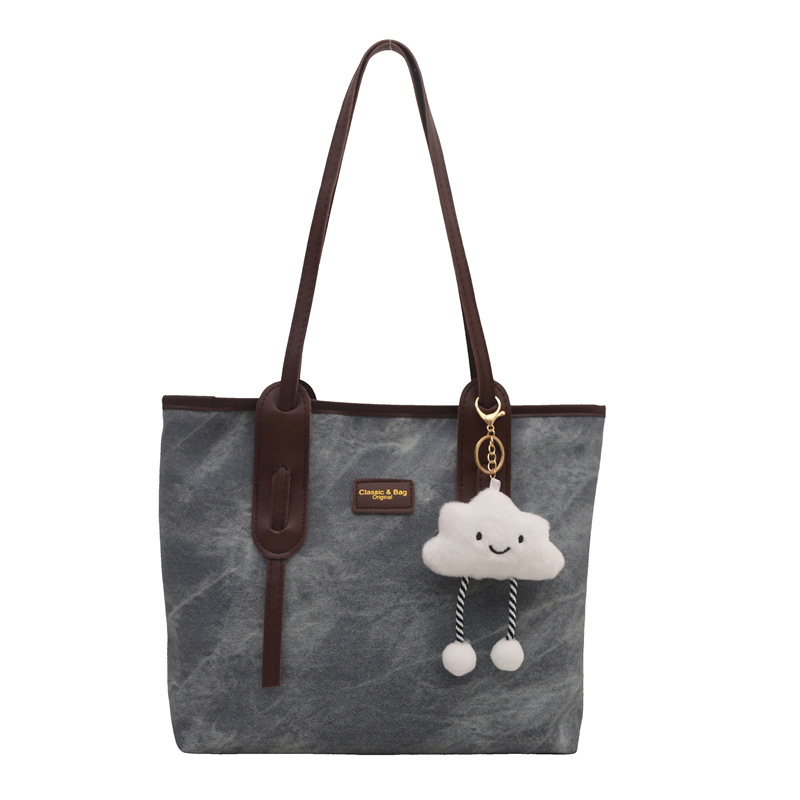 Bolso retro de gran capacidad para mujeres 2024 nueva moda textura bolso de hombro simple empalme bolso de viaje