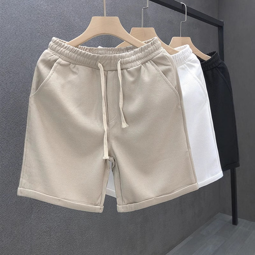 Walgrave White Shorts Men's Trendy Matchable Five-Pocket Pants 2025 Summer Men's Loose Straight Leg Big Pants