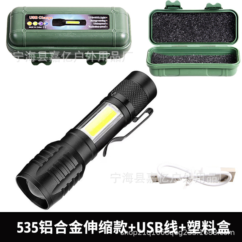 Linterna LED transfronteriza mini portátil luz lateral recargable Remoto Portátil al aire libre hogar pequeña linterna