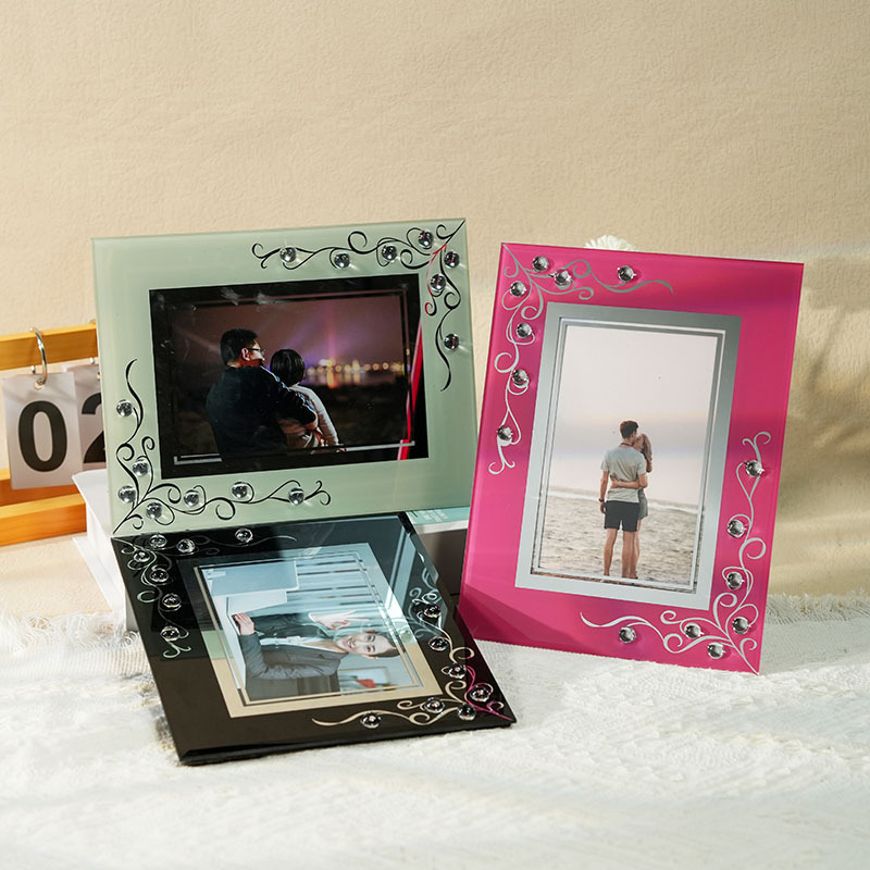 Crystal Glass 6-inch 7-inch White 6-inch black photo frame simple gift 7-inch photo frame cheap wholesale