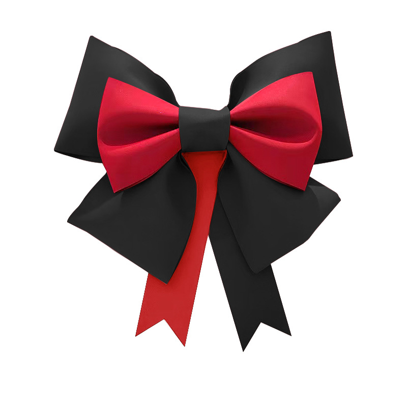 블랙 + 레드 컬러 매칭 리본