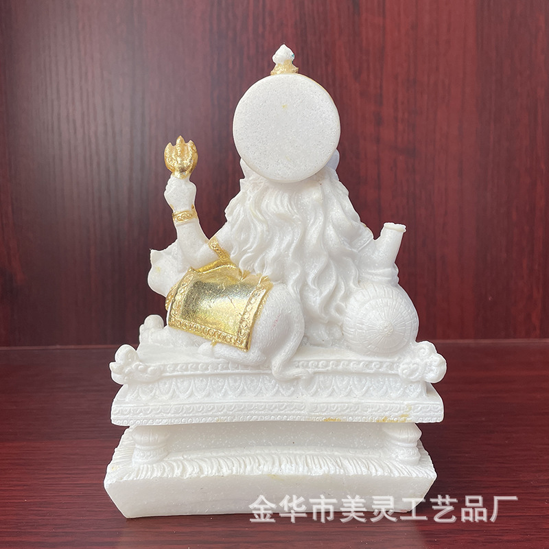 (2개) 새로운 태국 코끼리 신 장식 태국 선 거실 입구 장식 빈티지 공예 수지 금 코끼리 머리 신