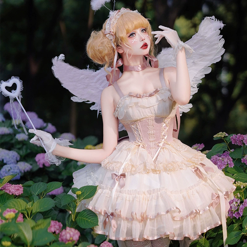 Гальвский сад Lolita Оригинальный дизайн [Танец света] Собака Короткое балетное платье JSK