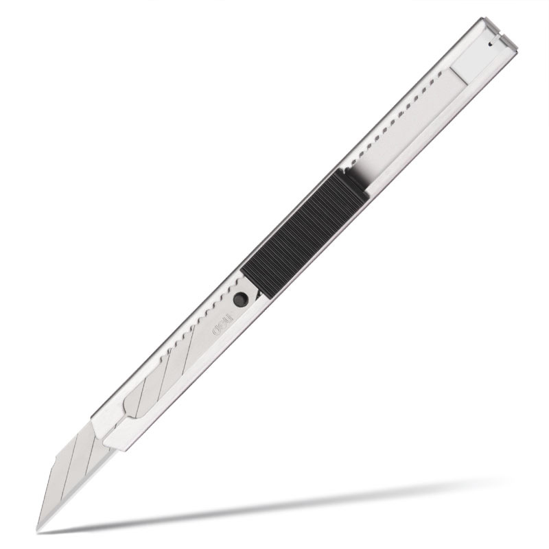 Deli 2034 arte cuchillo tamaño pequeño metal arte cuchillo autoblocante pequeño papel corte cuchillo coche película 30 grados cuchillo punta