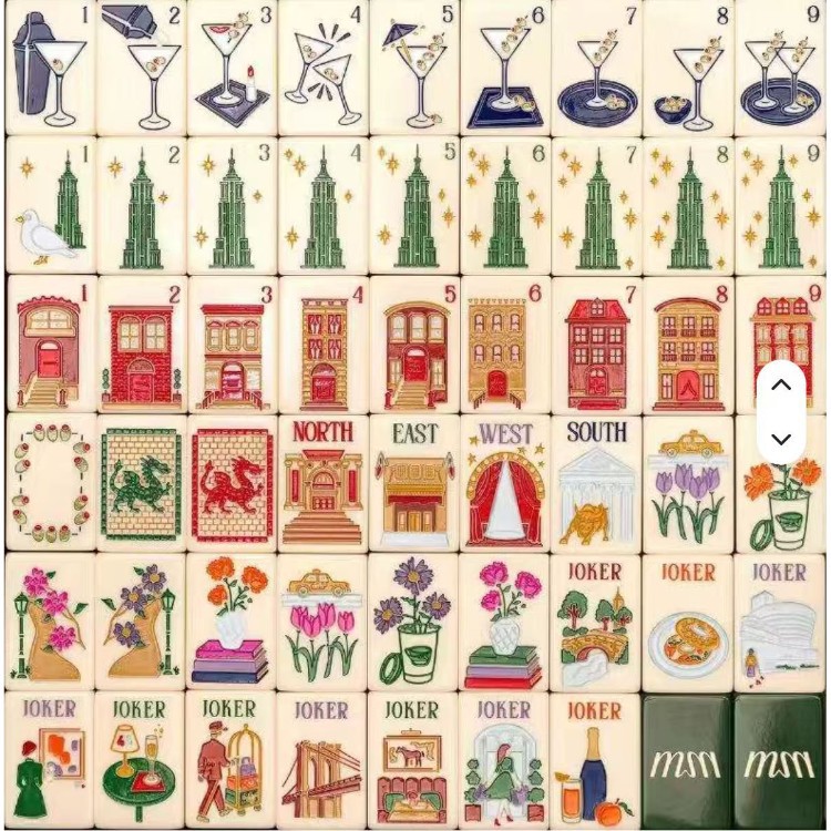 Acrylic American Green New York Empire State Building Mahjong, America Mahjong, Cross-Border European and American Mahjong