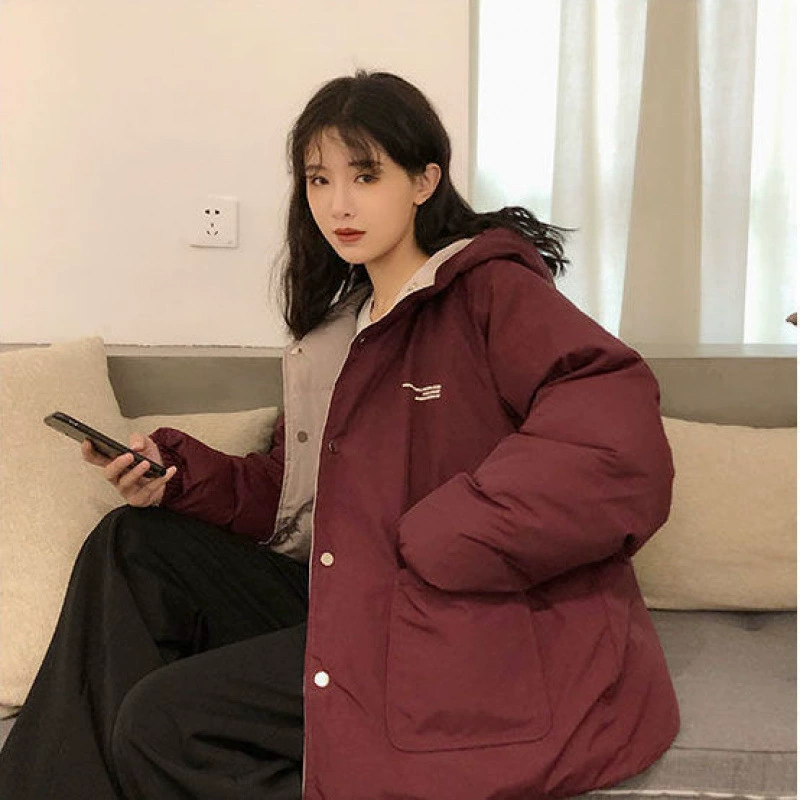 Стеганая куртка (теплая) oversize в корейском стиле, толстрая, двусторонняя внутренняя сторона, размеры S–2XL
