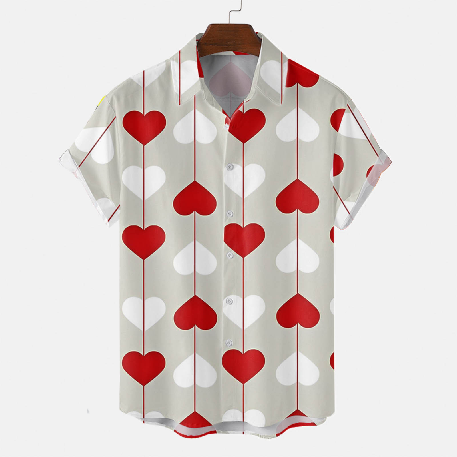 3d love blusa de manga corta con estampado digital, cita romántica, camisa de un solo pecho transpirable de estilo casual de todo fósforo MB1